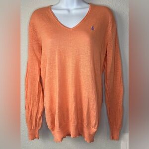 Ralph Lauren Sport Women’s Peach/Orange Boyfriend Fit Sweater Size Small